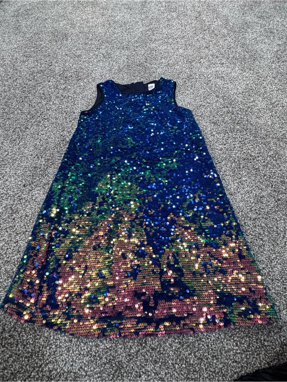 GAP Girls Blue-Green-Pink Sequin A-Line Dress